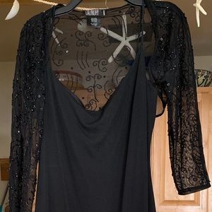 Little black dress with a sequined shell